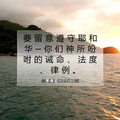 Picture 07 - 申 命 记 6:17 CUVS - 要 留 意 遵 守 耶 和 华 ─ 你 们 神 - Bible Verse Picture