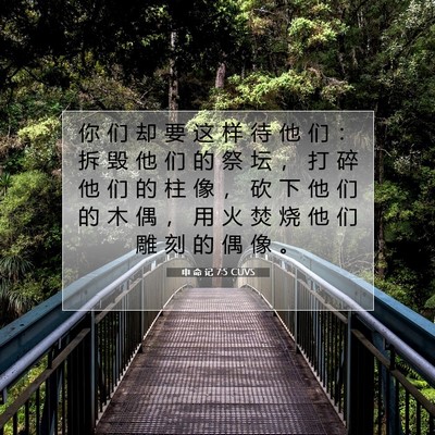 Picture 07 - 申 命 记 7:5 CUVS - 你 们 却 要 这 样 待 他 们 ： 拆 毁 - Bible Verse Picture