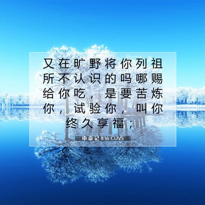 Picture 07 - 申 命 记 8:16 CUVS - 又 在 旷 野 将 你 列 祖 所 不 认 识 - Bible Verse Picture