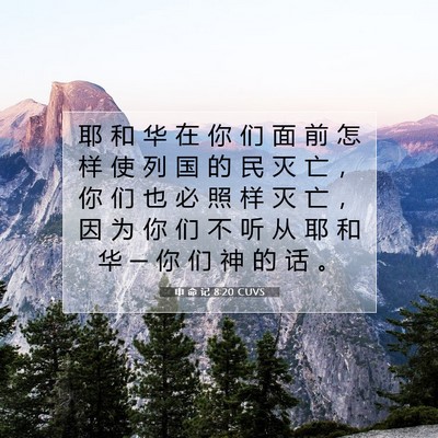 Picture 07 - 申 命 记 8:20 CUVS - 耶 和 华 在 你 们 面 前 怎 样 使 列 - Bible Verse Picture