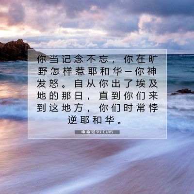 Picture 07 - 申 命 记 9:7 CUVS - 你 当 记 念 不 忘 ， 你 在 旷 野 怎 - Bible Verse Picture