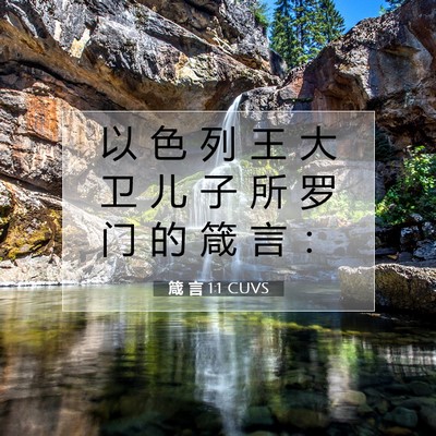 Picture 07 - 箴 言 1:1 CUVS - 以 色 列 王 大 卫 儿 子 所 罗 门 的 - Bible Verse Picture