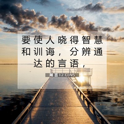 Picture 07 - 箴 言 1:2 CUVS - 要 使 人 晓 得 智 慧 和 训 诲 ， 分 - Bible Verse Picture