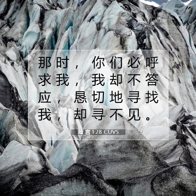 Picture 07 - 箴 言 1:28 CUVS - 那 时 ， 你 们 必 呼 求 我 ， 我 却 - Bible Verse Picture