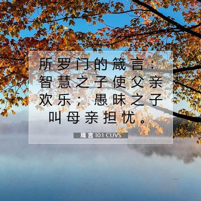 Picture 07 - 箴 言 10:1 CUVS - 所 罗 门 的 箴 言 ： 智 慧 之 子 使 - Bible Verse Picture