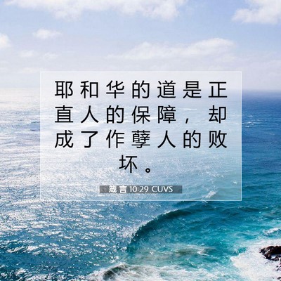 Picture 07 - 箴 言 10:29 CUVS - 耶 和 华 的 道 是 正 直 人 的 保 障 - Bible Verse Picture