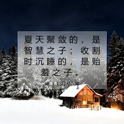 Picture 07 - 箴 言 10:5 CUVS - 夏 天 聚 敛 的 ， 是 智 慧 之 子 ； - Bible Verse Picture