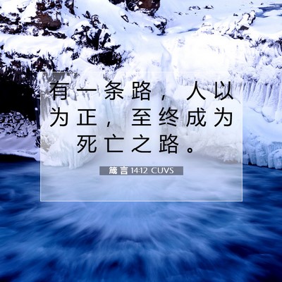 Picture 07 - 箴 言 14:12 CUVS - 有 一 条 路 ， 人 以 为 正 ， 至 终 - Bible Verse Picture