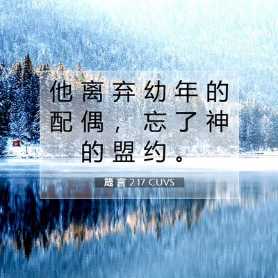 Picture 07 - 箴 言 2:17 CUVS - 他 离 弃 幼 年 的 配 偶 ， 忘 了 神 - Bible Verse Picture