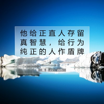 Picture 07 - 箴 言 2:7 CUVS - 他 给 正 直 人 存 留 真 智 慧 ， 给 - Bible Verse Picture