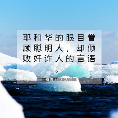 Picture 07 - 箴 言 22:12 CUVS - 耶 和 华 的 眼 目 眷 顾 聪 明 人 ， - Bible Verse Picture