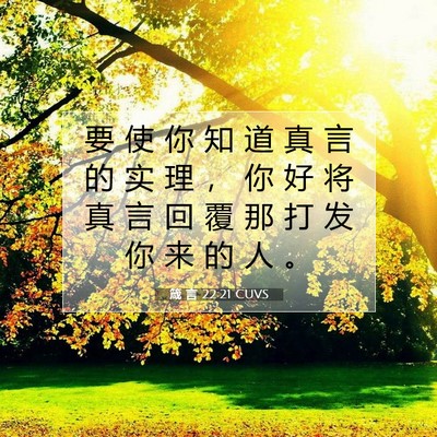 Picture 07 - 箴 言 22:21 CUVS - 要 使 你 知 道 真 言 的 实 理 ， 你 - Bible Verse Picture