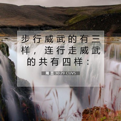 Picture 07 - 箴 言 30:29 CUVS - 步 行 威 武 的 有 三 样 ， 连 行 走 - Bible Verse Picture