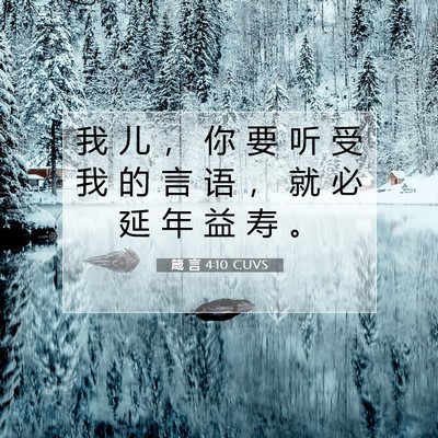 Picture 07 - 箴 言 4:10 CUVS - 我 儿 ， 你 要 听 受 我 的 言 语 ， - Bible Verse Picture