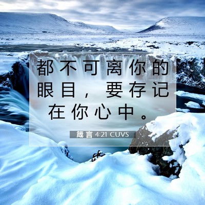 Picture 07 - 箴 言 4:21 CUVS - 都 不 可 离 你 的 眼 目 ， 要 存 记 - Bible Verse Picture