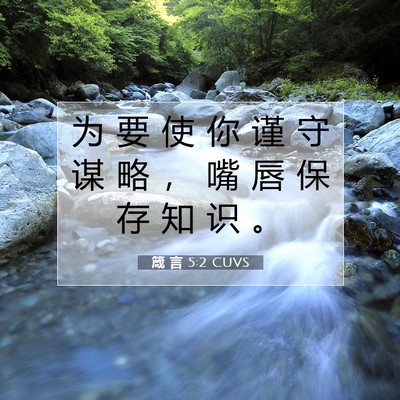Picture 07 - 箴 言 5:2 CUVS - 为 要 使 你 谨 守 谋 略 ， 嘴 唇 保 - Bible Verse Picture