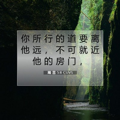 Picture 07 - 箴 言 5:8 CUVS - 你 所 行 的 道 要 离 他 远 ， 不 可 - Bible Verse Picture