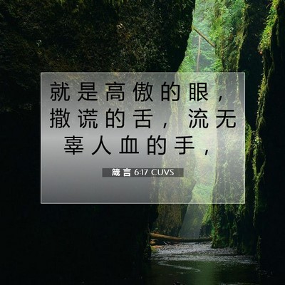 Picture 07 - 箴 言 6:17 CUVS - 就 是 高 傲 的 眼 ， 撒 谎 的 舌 ， - Bible Verse Picture