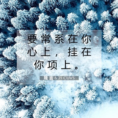 Picture 07 - 箴 言 6:21 CUVS - 要 常 系 在 你 心 上 ， 挂 在 你 项 - Bible Verse Picture