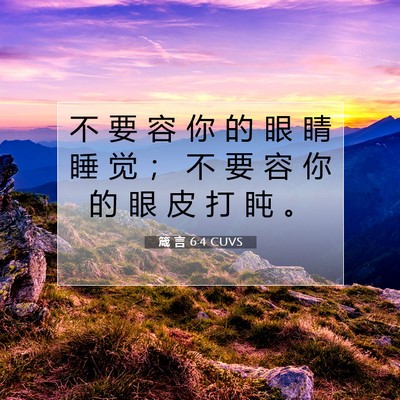 Picture 07 - 箴 言 6:4 CUVS - 不 要 容 你 的 眼 睛 睡 觉 ； 不 要 - Bible Verse Picture