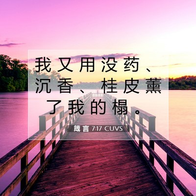 Picture 07 - 箴 言 7:17 CUVS - 我 又 用 没 药 、 沉 香 、 桂 皮 薰 - Bible Verse Picture