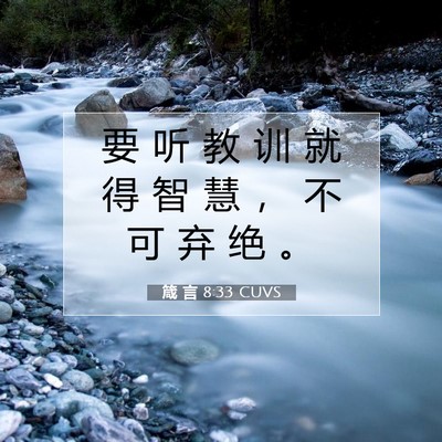Picture 07 - 箴 言 8:33 CUVS - 要 听 教 训 就 得 智 慧 ， 不 可 弃 - Bible Verse Picture