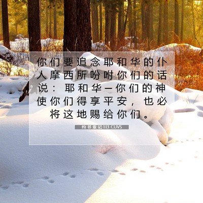 Picture 07 - 约 书 亚 记 1:13 CUVS - 你 们 要 追 念 耶 和 华 的 仆 人 摩 - Bible Verse Picture