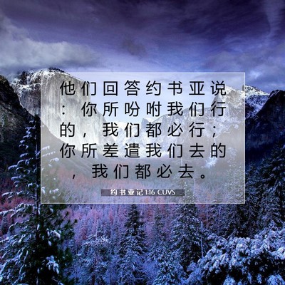Picture 07 - 约 书 亚 记 1:16 CUVS - 他 们 回 答 约 书 亚 说 ： 你 所 吩 - Bible Verse Picture