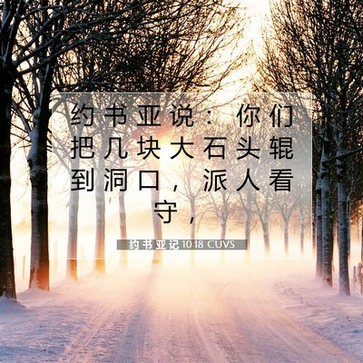 Picture 07 - 约 书 亚 记 10:18 CUVS - 约 书 亚 说 ： 你 们 把 几 块 大 石 - Bible Verse Picture