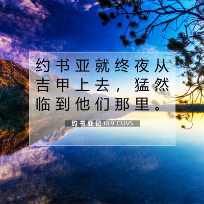 Picture 07 - 约 书 亚 记 10:9 CUVS - 约 书 亚 就 终 夜 从 吉 甲 上 去 ， - Bible Verse Picture