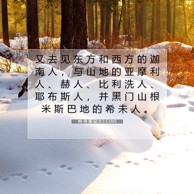 Picture 07 - 约 书 亚 记 11:3 CUVS - 又 去 见 东 方 和 西 方 的 迦 南 人 - Bible Verse Picture