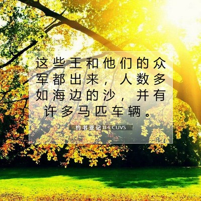 Picture 07 - 约 书 亚 记 11:4 CUVS - 这 些 王 和 他 们 的 众 军 都 出 来 - Bible Verse Picture