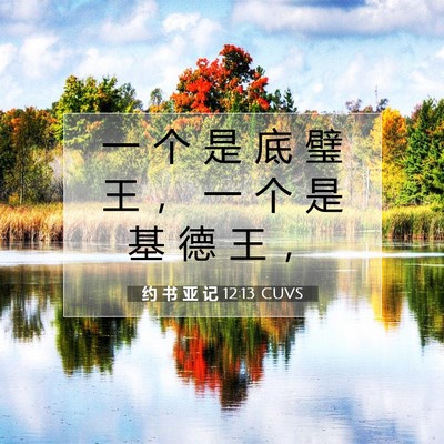 Picture 07 - 约 书 亚 记 12:13 CUVS - 一 个 是 底 璧 王 ， 一 个 是 基 德 - Bible Verse Picture