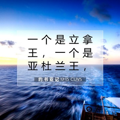 Picture 07 - 约 书 亚 记 12:15 CUVS - 一 个 是 立 拿 王 ， 一 个 是 亚 杜 - Bible Verse Picture
