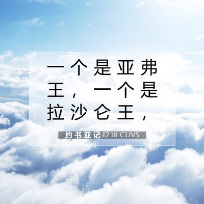 Picture 07 - 约 书 亚 记 12:18 CUVS - 一 个 是 亚 弗 王 ， 一 个 是 拉 沙 - Bible Verse Picture