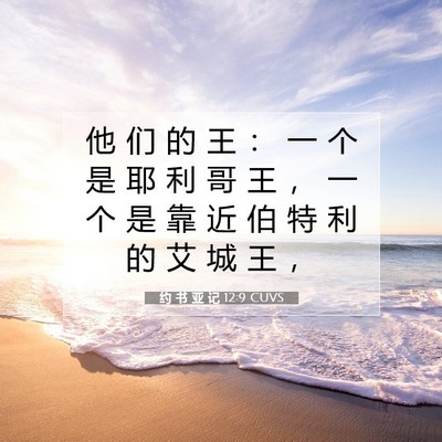 Picture 07 - 约 书 亚 记 12:9 CUVS - 他 们 的 王 ： 一 个 是 耶 利 哥 王 - Bible Verse Picture