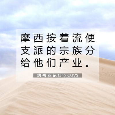 Picture 07 - 约 书 亚 记 13:15 CUVS - 摩 西 按 着 流 便 支 派 的 宗 族 分 - Bible Verse Picture