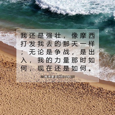 Picture 07 - 约 书 亚 记 14:11 CUVS - 我 还 是 强 壮 ， 像 摩 西 打 发 我 - Bible Verse Picture