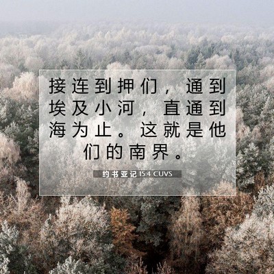 Picture 07 - 约 书 亚 记 15:4 CUVS - 接 连 到 押 们 ， 通 到 埃 及 小 河 - Bible Verse Picture