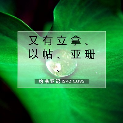 Picture 07 - 约 书 亚 记 15:42 CUVS - 又 有 立 拿 、 以 帖 、 亚 珊 - Bible Verse Picture