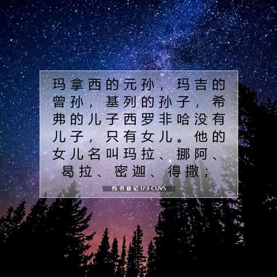 Picture 07 - 约 书 亚 记 17:3 CUVS - 玛 拿 西 的 元 孙 ， 玛 吉 的 曾 孙 - Bible Verse Picture