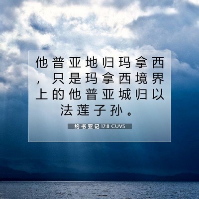 Picture 07 - 约 书 亚 记 17:8 CUVS - 他 普 亚 地 归 玛 拿 西 ， 只 是 玛 - Bible Verse Picture