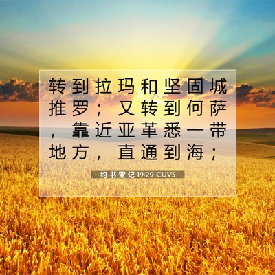 Picture 07 - 约 书 亚 记 19:29 CUVS - 转 到 拉 玛 和 坚 固 城 推 罗 ； 又 - Bible Verse Picture