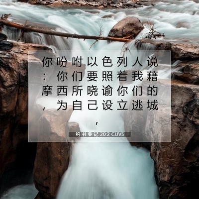 Picture 07 - 约 书 亚 记 20:2 CUVS - 你 吩 咐 以 色 列 人 说 ： 你 们 要 - Bible Verse Picture
