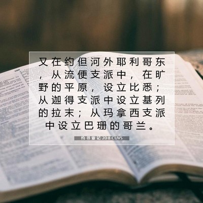 Picture 07 - 约 书 亚 记 20:8 CUVS - 又 在 约 但 河 外 耶 利 哥 东 ， 从 - Bible Verse Picture