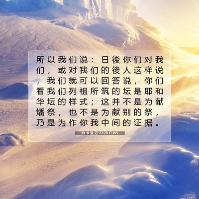 Picture 07 - 约 书 亚 记 22:28 CUVS - 所 以 我 们 说 ： 日 後 你 们 对 我 - Bible Verse Picture