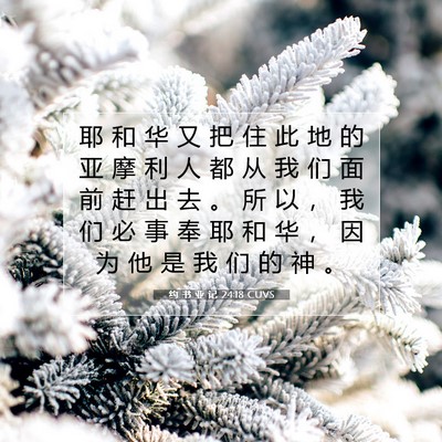 Picture 07 - 约 书 亚 记 24:18 CUVS - 耶 和 华 又 把 住 此 地 的 亚 摩 利 - Bible Verse Picture