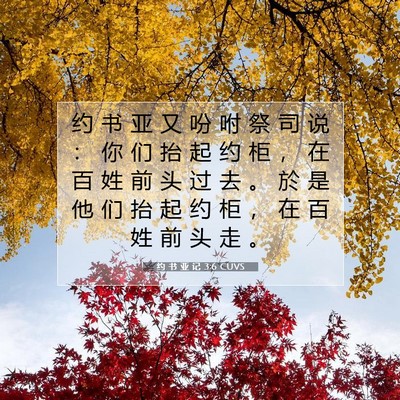 Picture 07 - 约 书 亚 记 3:6 CUVS - 约 书 亚 又 吩 咐 祭 司 说 ： 你 们 - Bible Verse Picture