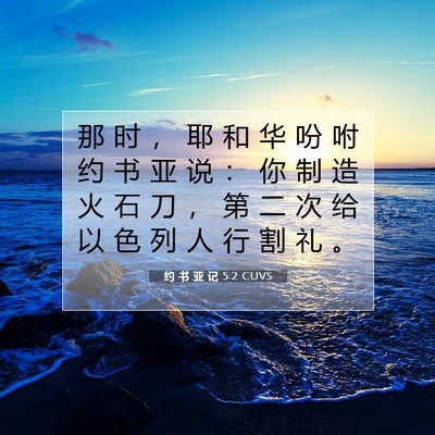 Picture 07 - 约 书 亚 记 5:2 CUVS - 那 时 , 耶 和 华 吩 咐 约 书 亚 说 - Bible Verse Picture