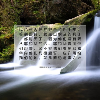 Picture 07 - 约 书 亚 记 5:6 CUVS - 以 色 列 人 在 旷 野 走 了 四 十 年 - Bible Verse Picture